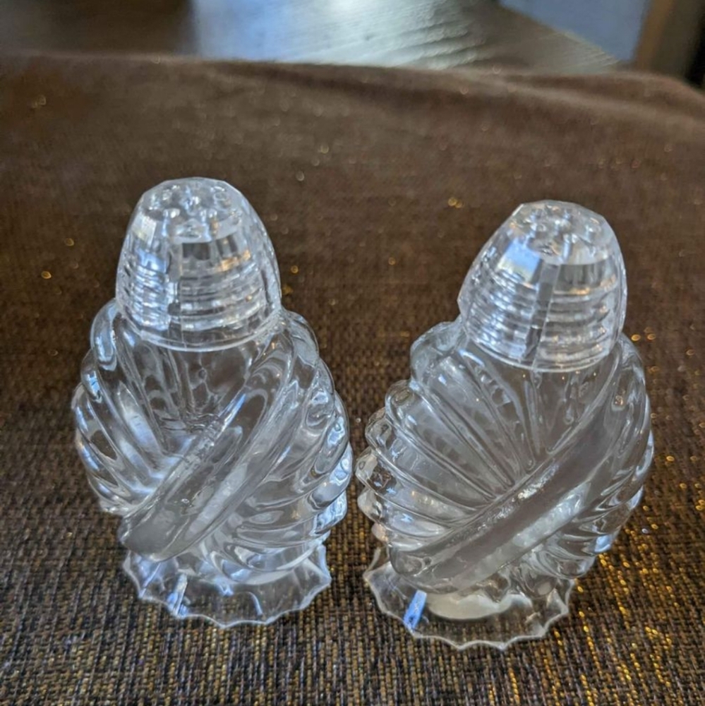 Hand Made Czech Republic Glass Crystal Bohemia Salt And Pepper Shakers.